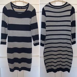 Sexy🔥bodycon sweater dress navy/grey stripe, Lrg
